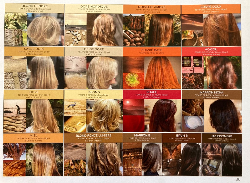 Nuancier de coloration végétale