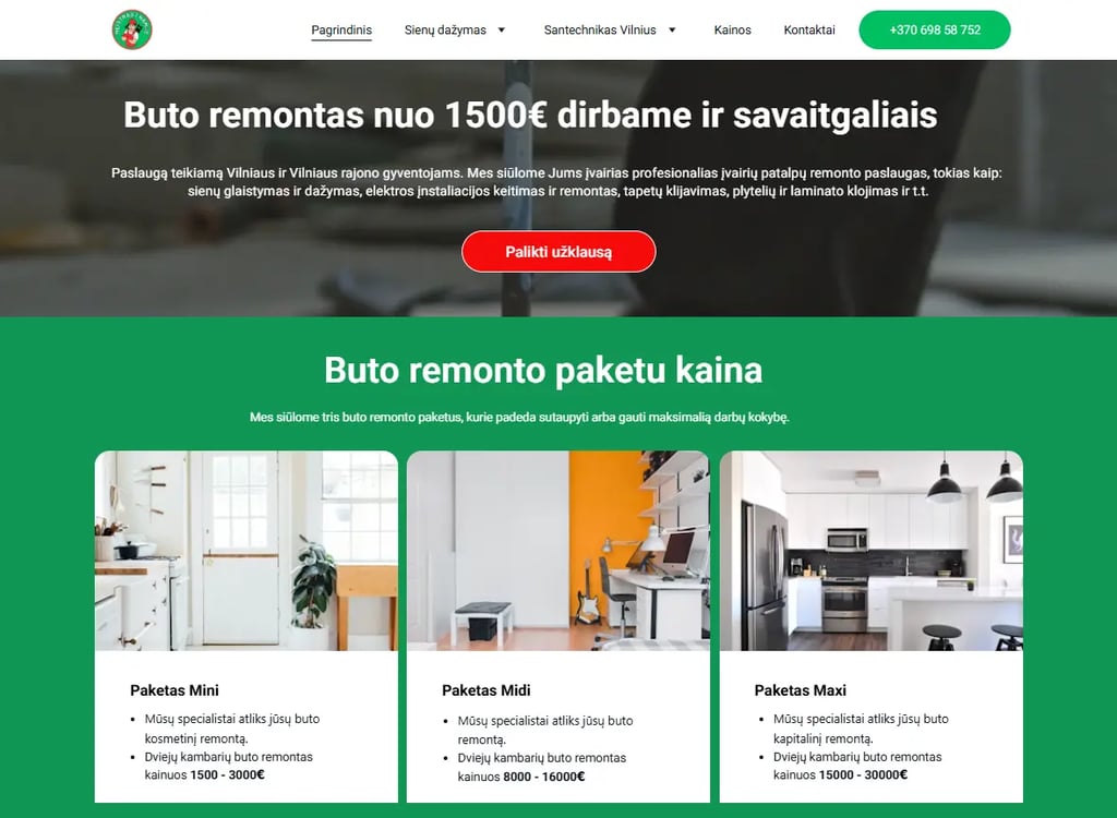 Interneto svetainė Meistras į namus