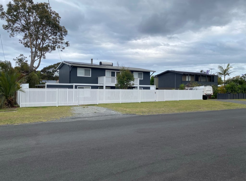 White picket residential fence