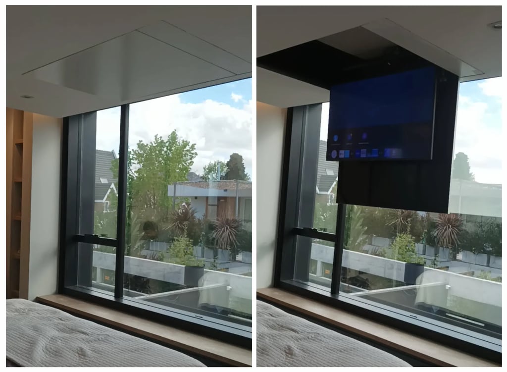 sistema descensor de tv de techo