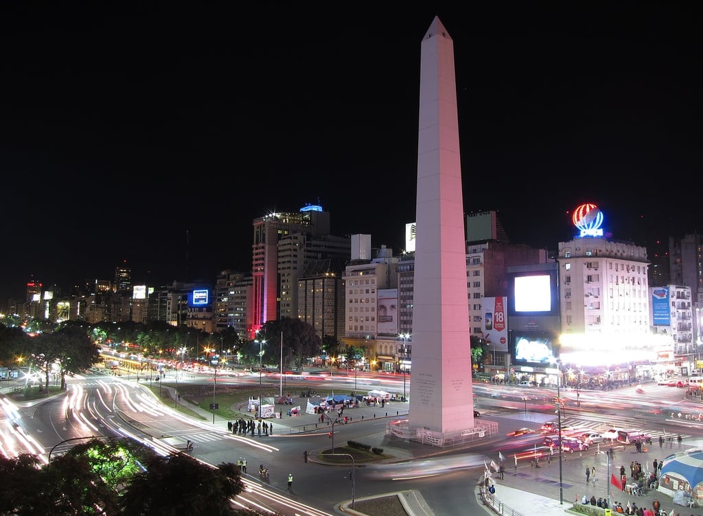 Buenos Aires with the Obelisk at night 