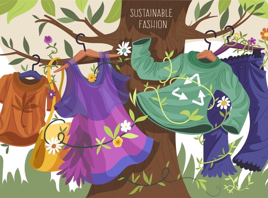 Eco-friendly-clothes-hanging-on-tree