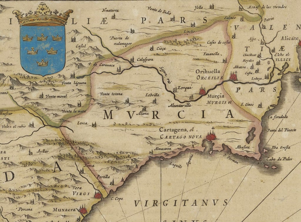 Representation of the Kingdom of Murcia in the atlas "Geographia Blaviana" by Joan Blaeu (1659). IGN