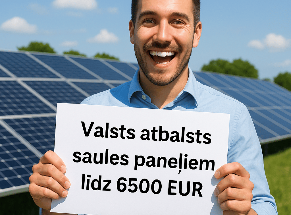 Valsts atbalsts saules paneļiem 6500eur
