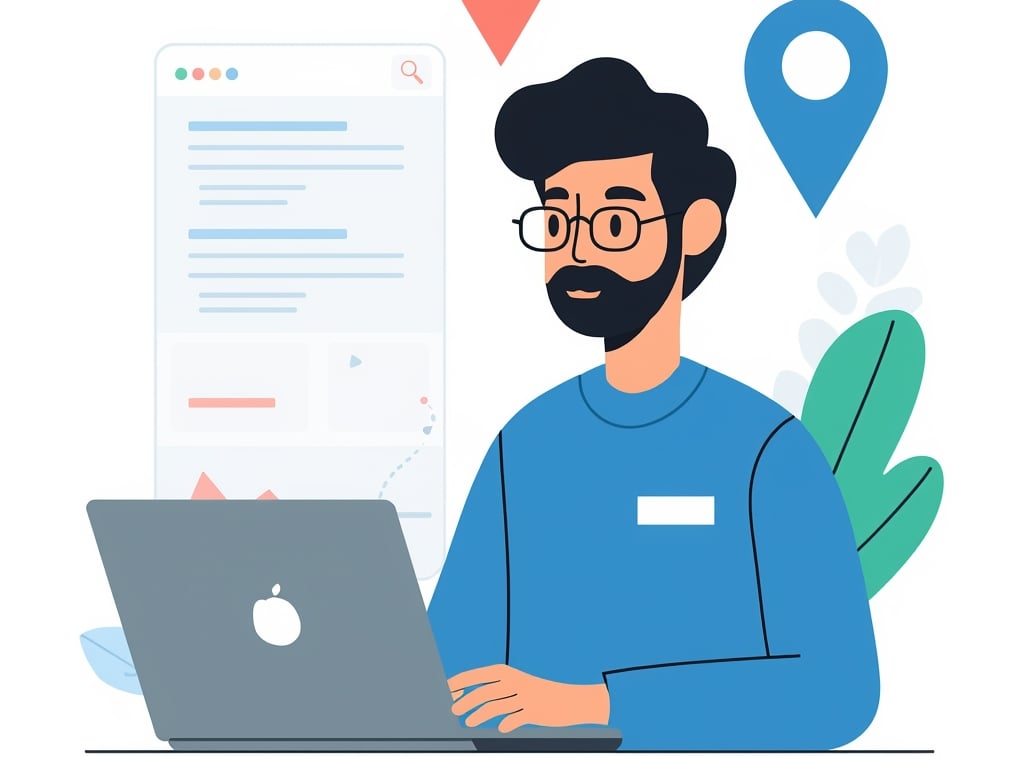 Um homem barbudo e de óculos sentado em frente a um laptop.