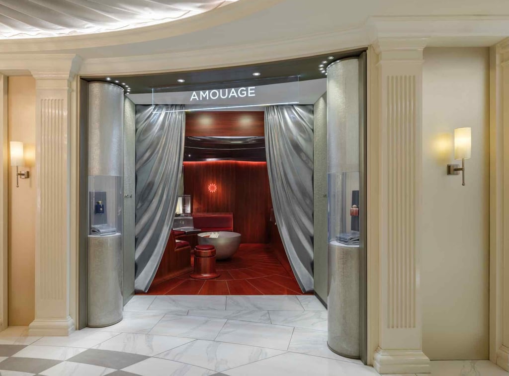 Entrance to Amouage boutique at Harrods London.