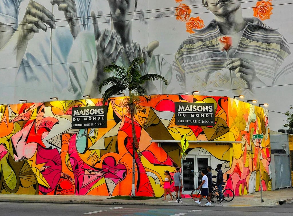Colorful murals in Wynwood streets