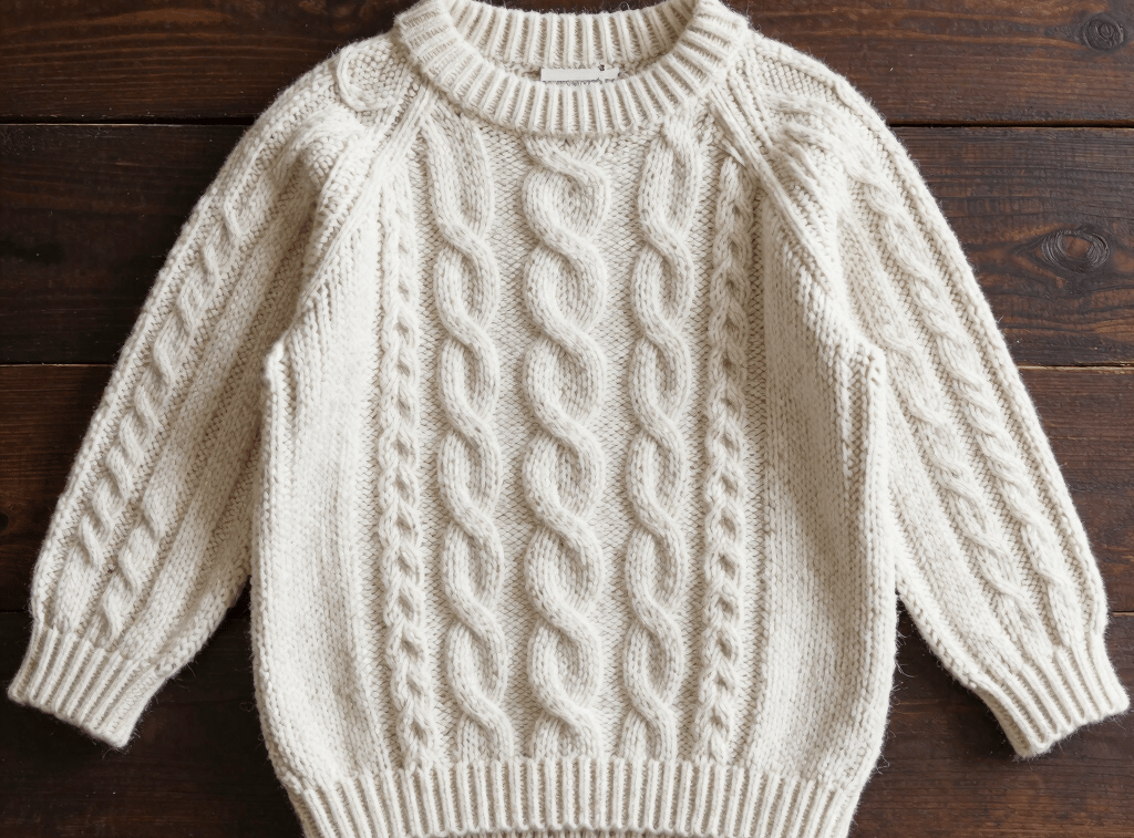 A sweater with oranges and other fruit on it