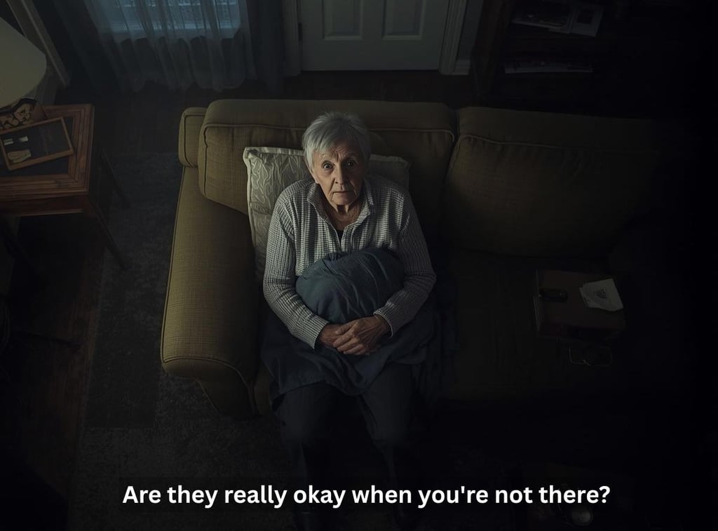 Elderly parent living alone while family is concerned about their safety