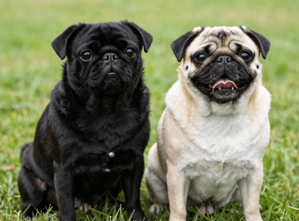 fawn pug on green grass field during daytime