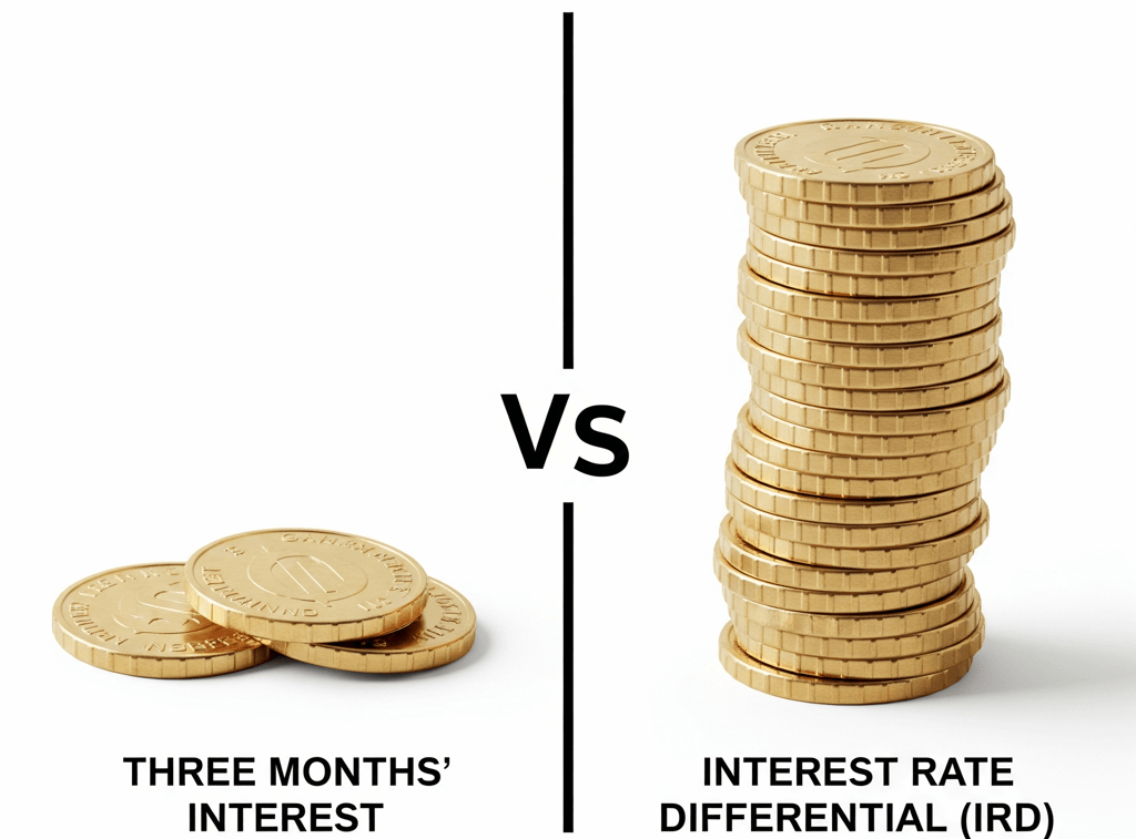 Three Months Interest' mortgage penalty vs IRD penalty