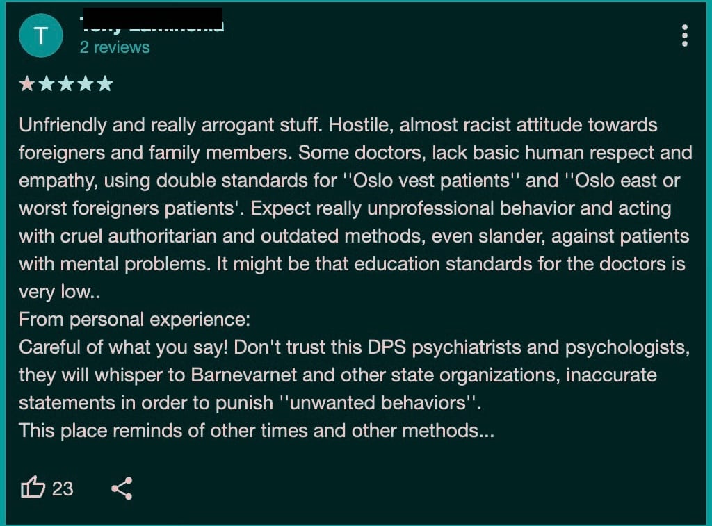 oslo kommune helseetaten, Statsforvalteren i Oslo,Diakonhjemmet sykehus,Voksenpsykiatrisk avdeling V