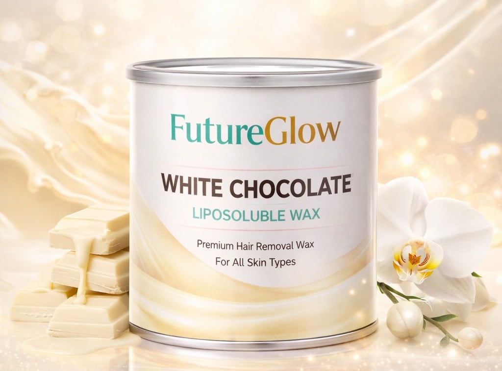 FutureGlow white chocolate liposoluble wax for premium hair removal on all skin types.