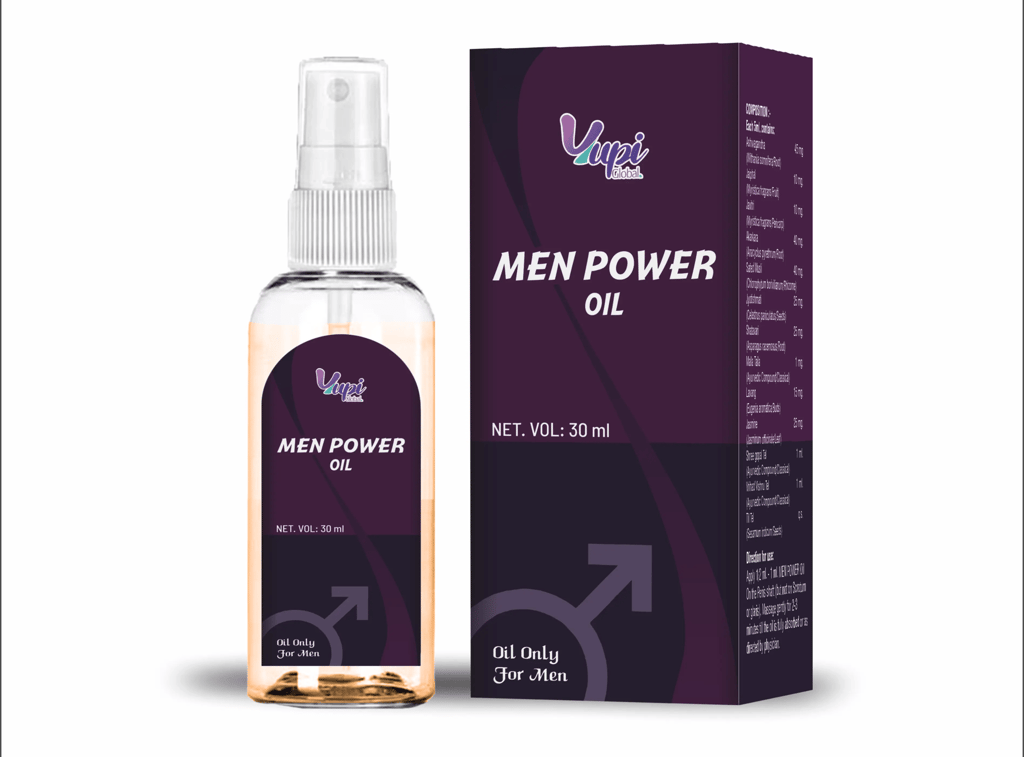 a bottle of men's power oil