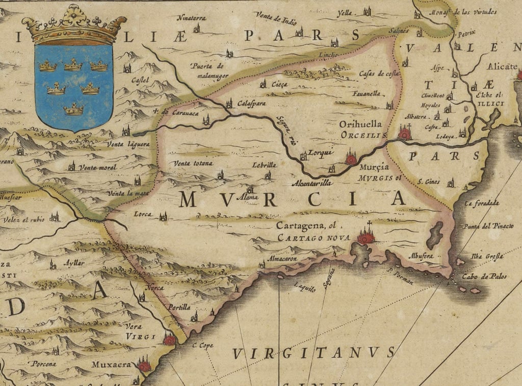 Representation of the Kingdom of Murcia in the atlas "Geographia Blaviana" by Joan Blaeu (1659). IGN