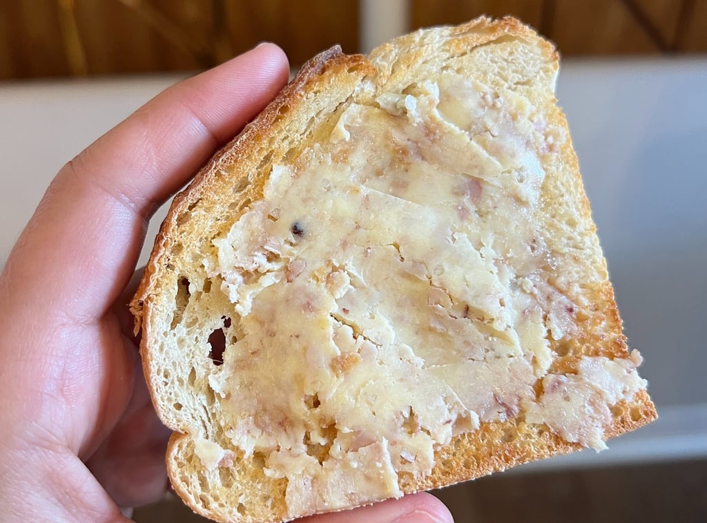Bone Marrow Butter spread on sourdough bread