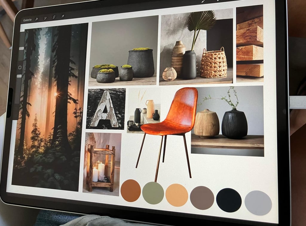 Moodboard d'un appartement