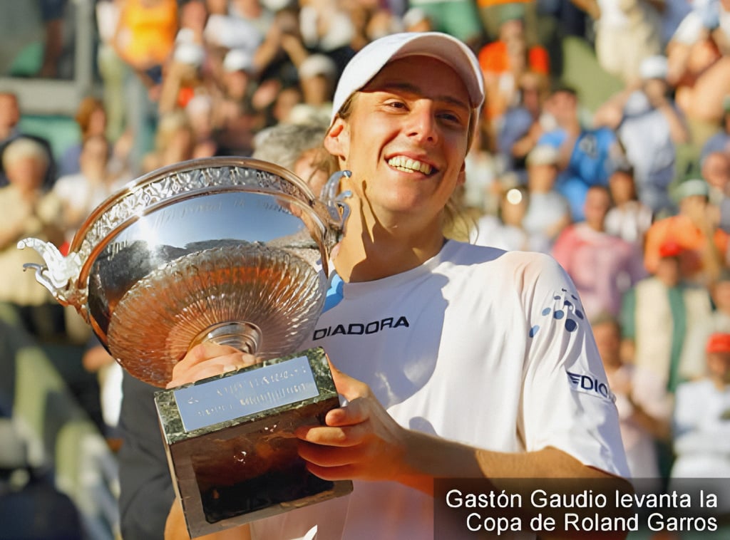 Gastón Gaudio levanta la Copa de Roland Garros, 2004