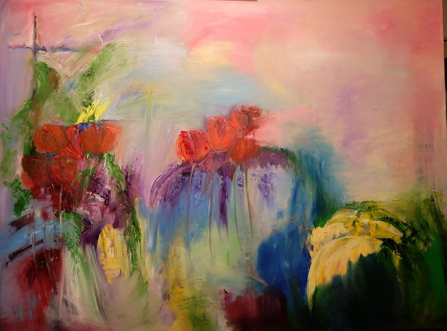 Huile. Novembre, 20 X 20 po. oeuvre originale @ ginette dorais 2015