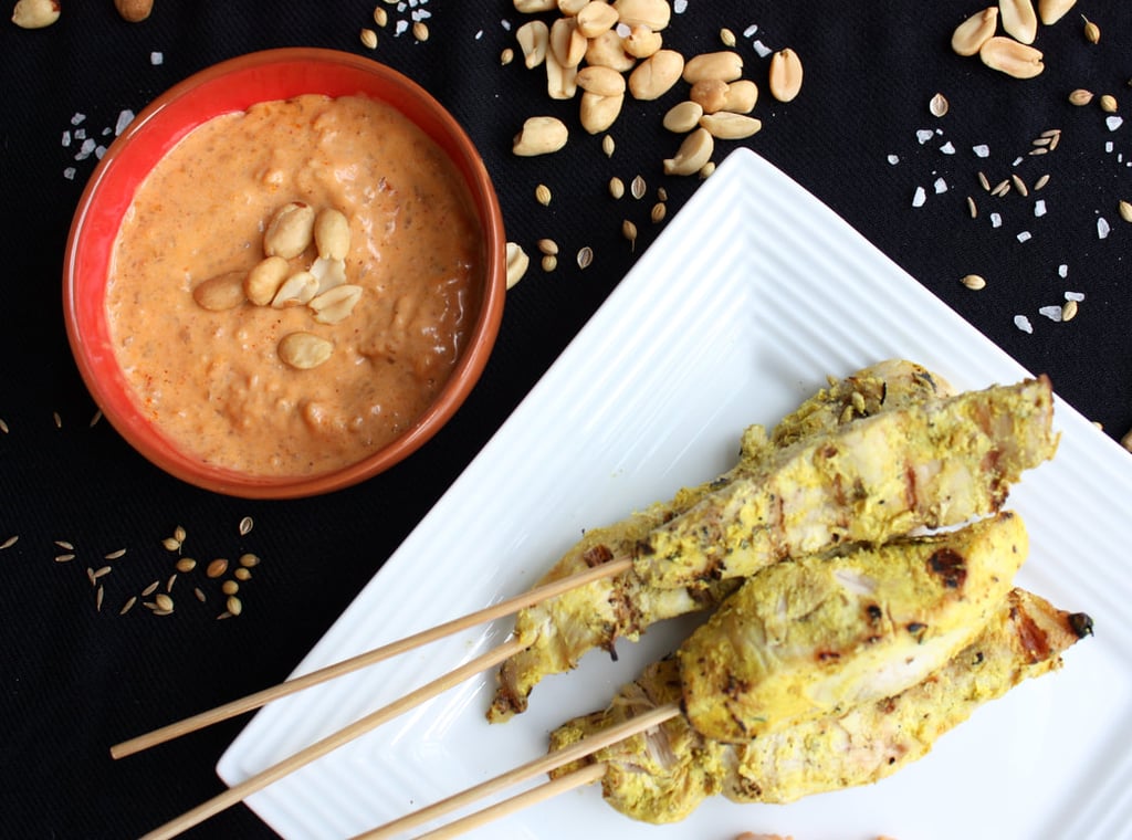 chicken satays with peanut sauce