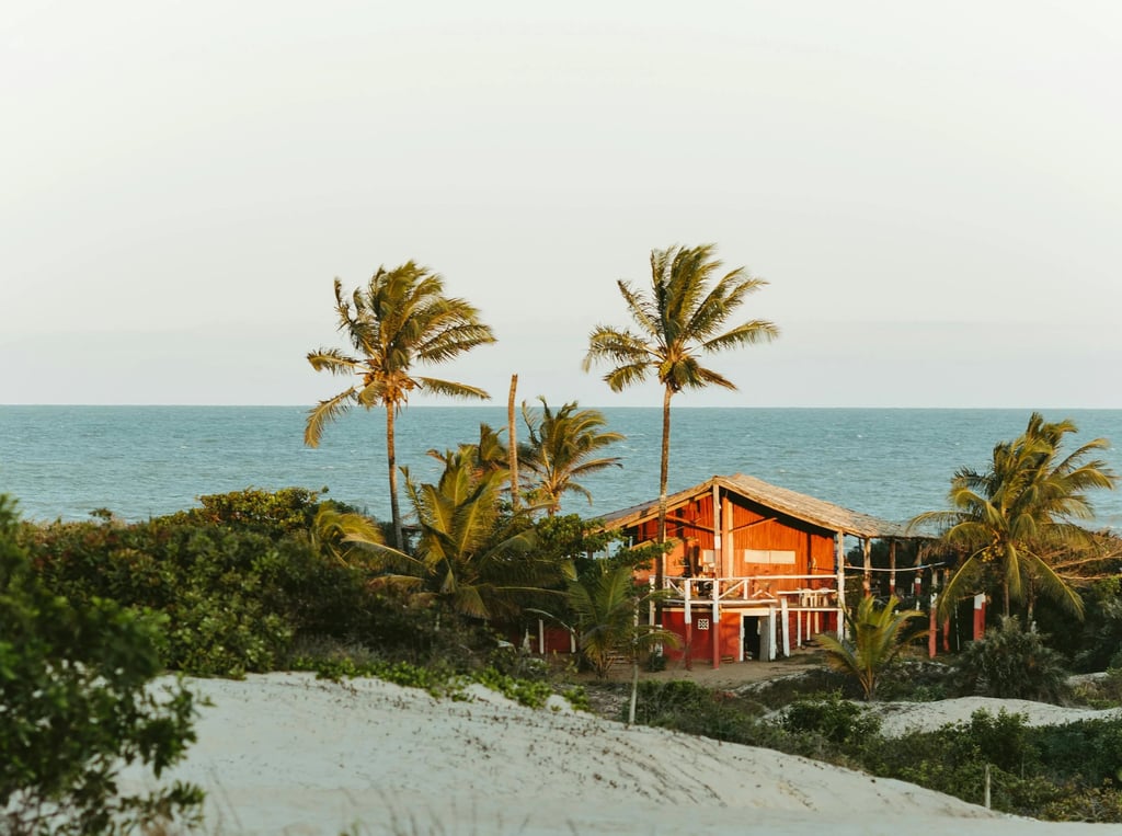 beach home with landscaping