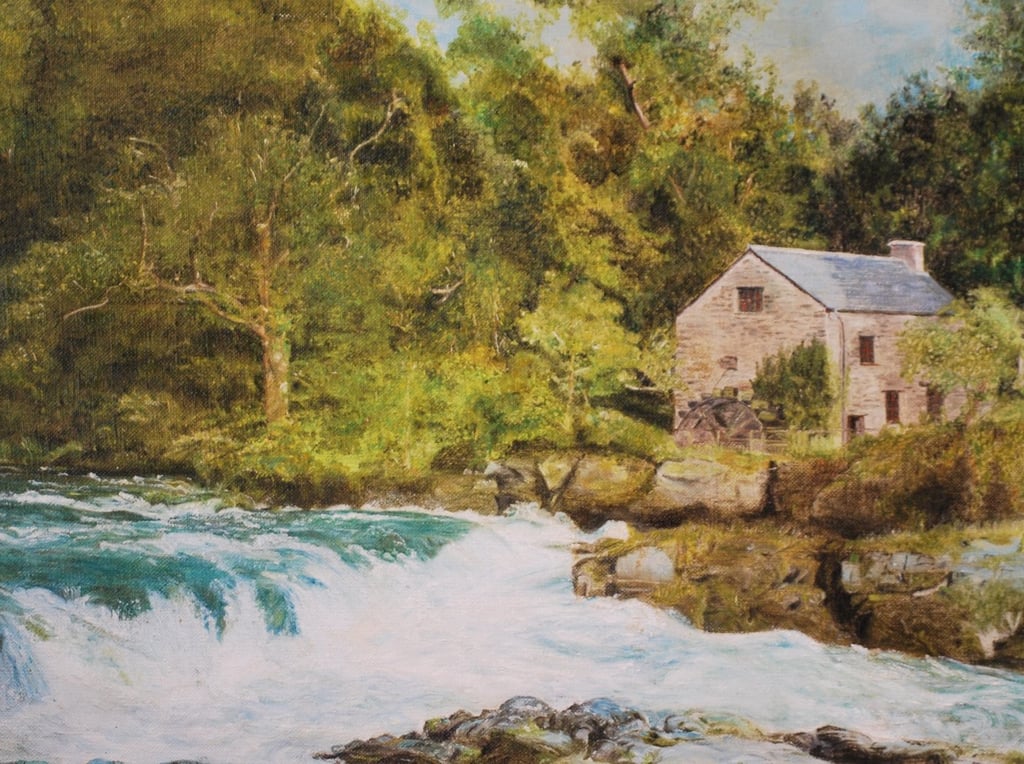 Cenarth Falls, Oils on Canvas by Clare Littleton