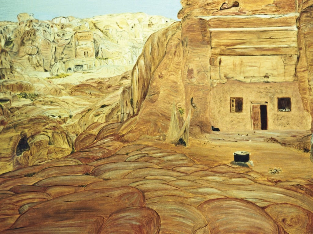 The Snake Monument. Oils on Canvas by Clare Littleton