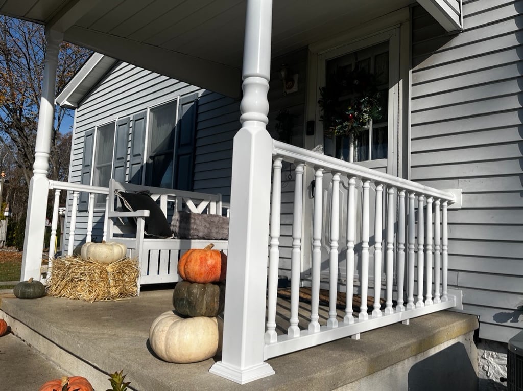 Porch Post PVC Columns & Railings Install Moorestown, NJ by Golden Rule Construction