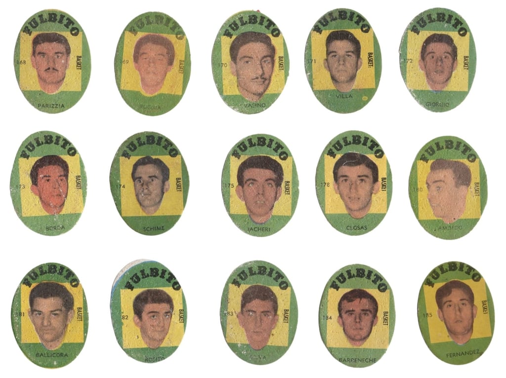 Fulbito oval disc basketball cards 1959