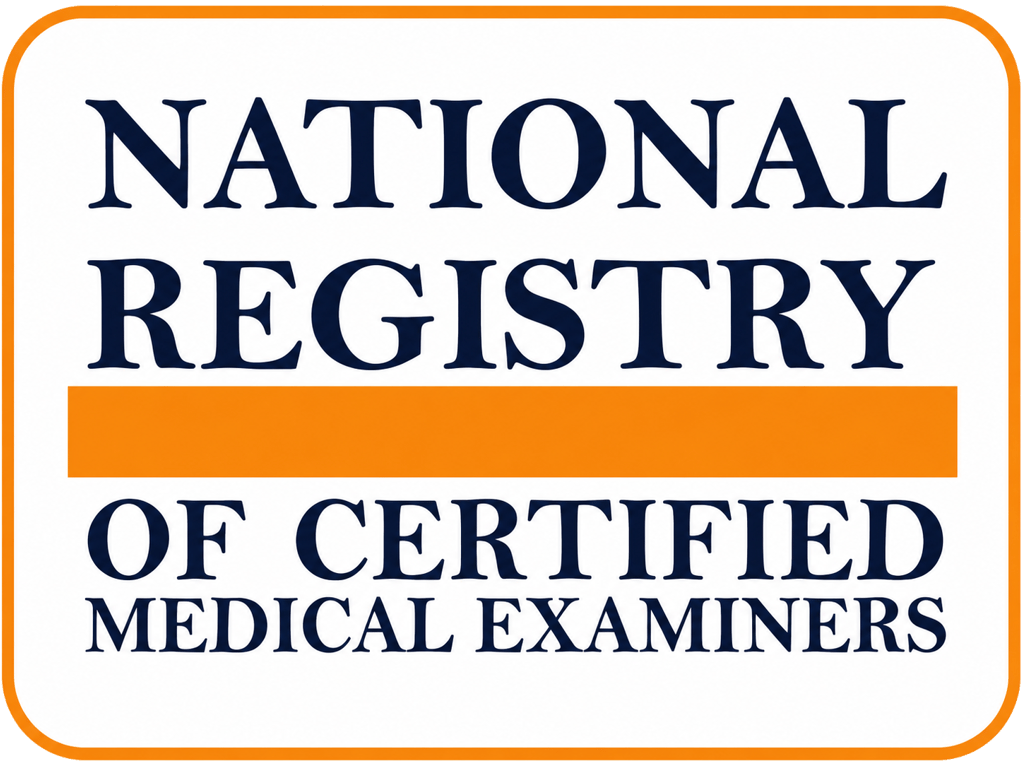 FMCSA certified medical examiner performing DOT physical