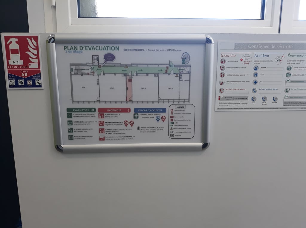 plan d'évacuation cadre clic-clac