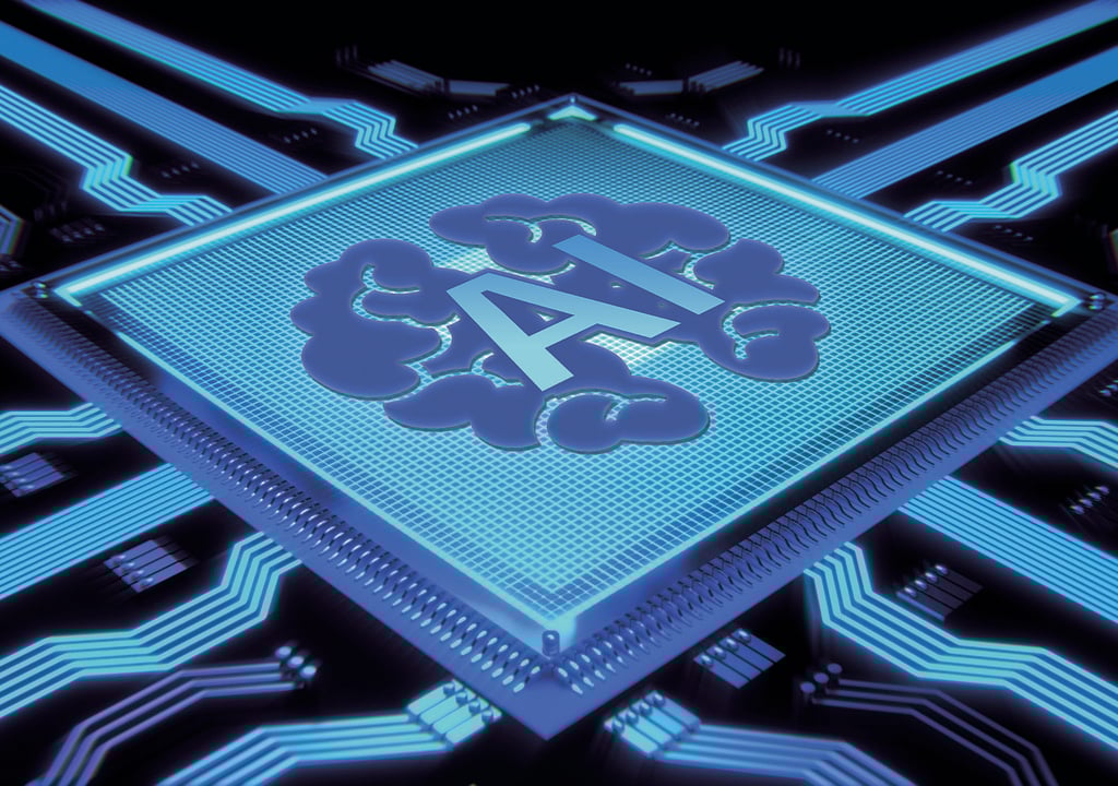Futuristic AI chip symbolizing artificial intelligence infrastructure investment in the Middle East