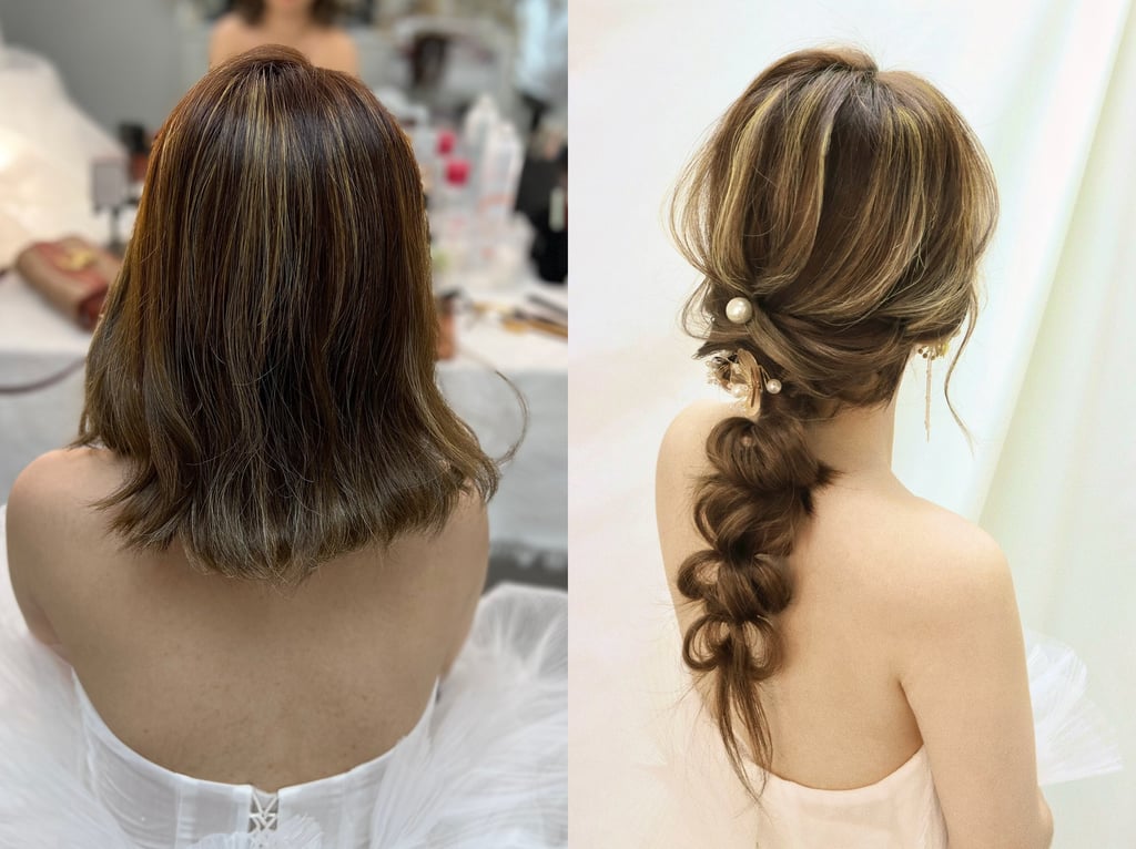 香港婚禮新娘化妝師妝前妝後對比