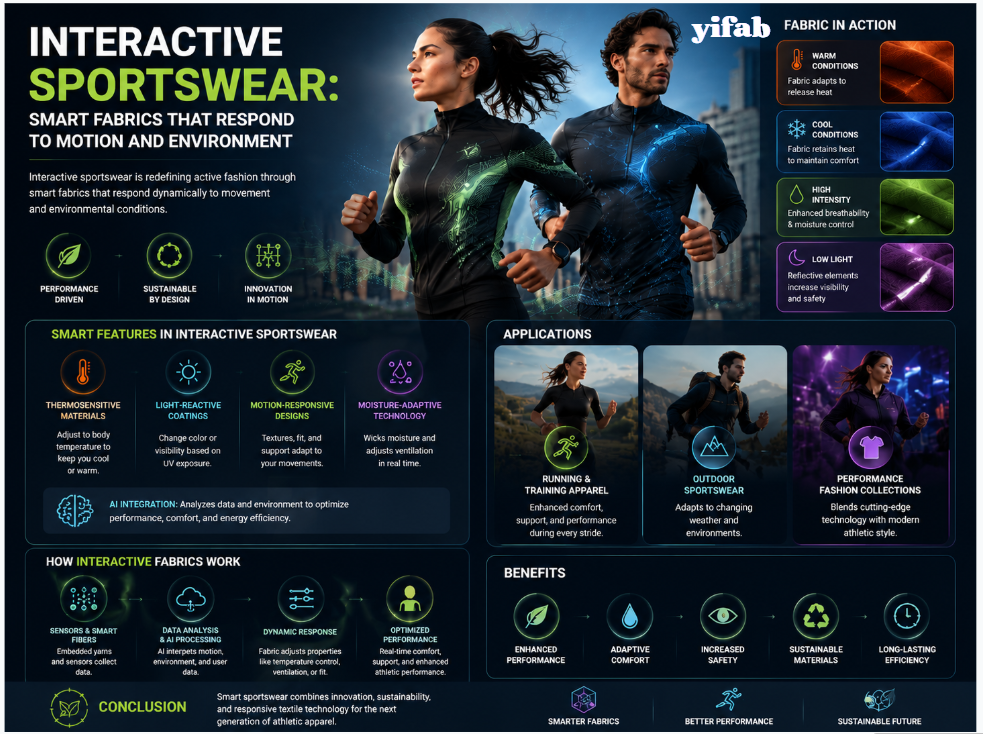 Interactive Sportswear: Smart Fabrics That Respond to Motion and Environment,  