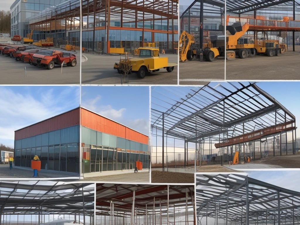 Modern skyscraper behind curved architectural elements