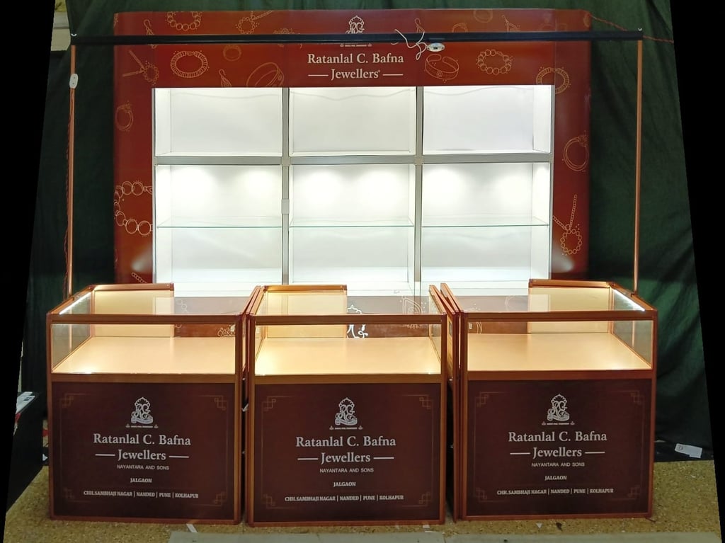 Portable Folding 3 meter Jewelry display and sales stall 