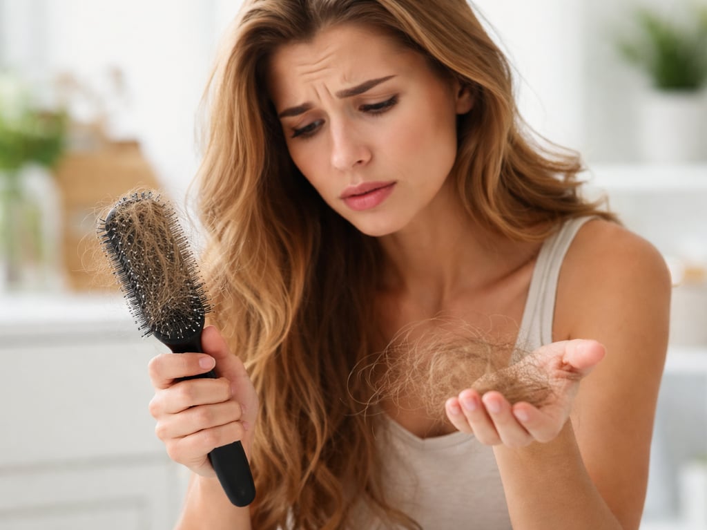 a lady loosing her hair 