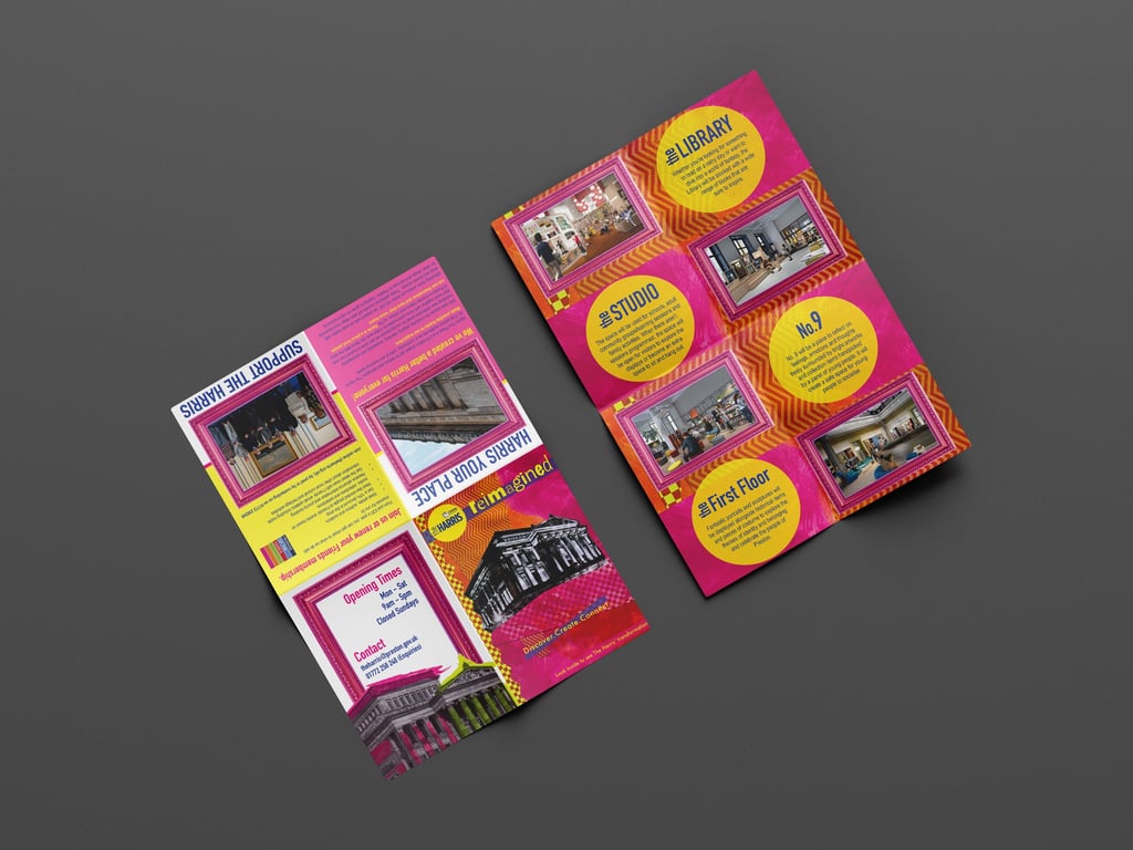 Event programme showing interior spreads with visitor information and campaign branding