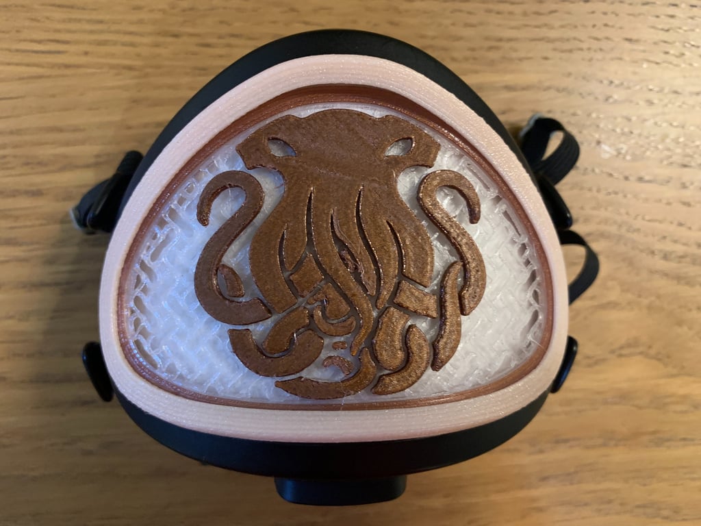 flo-32: Flomask with closed InkFish logo decoration