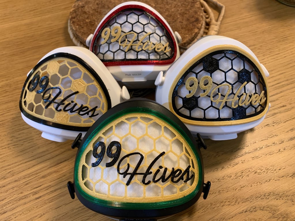flo-76: Flomasks with 99Hives logo decoration