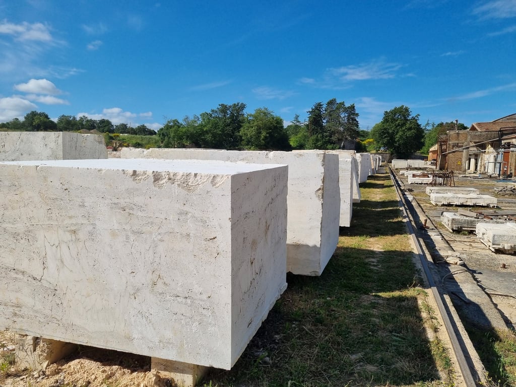 white travertine block