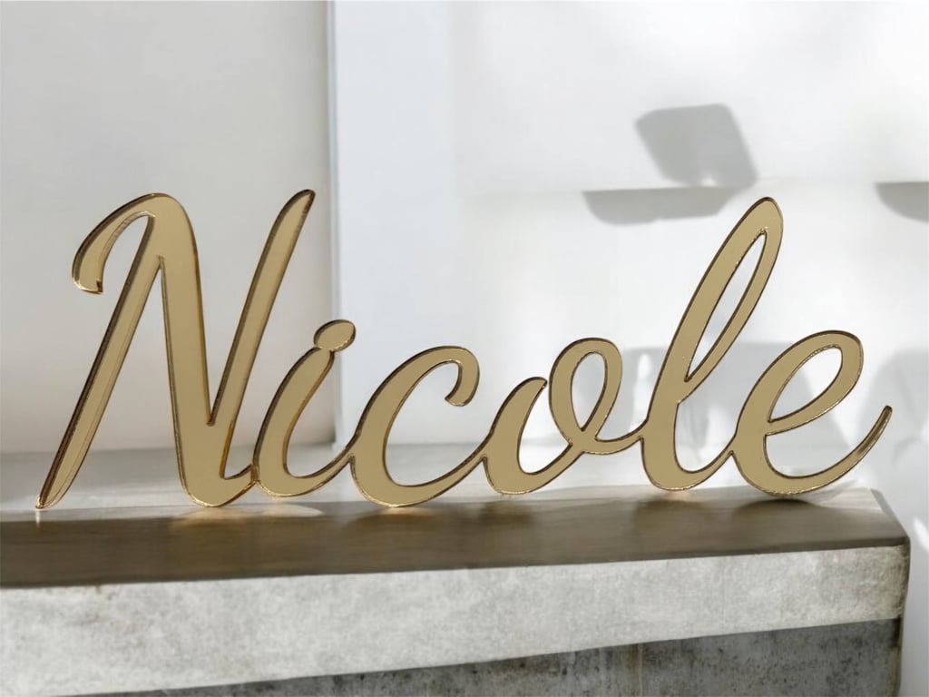 Nome in plexiglass Oro