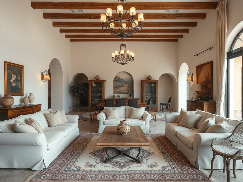 high-end painting contractor cherry creek - spainsh revival living room