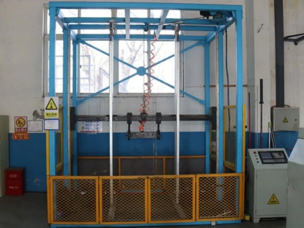 Drop testing conducted to assess barbell durability under impact