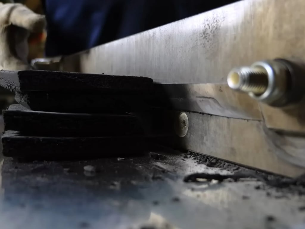 Rubber material cut and measured precisely for molding preparation