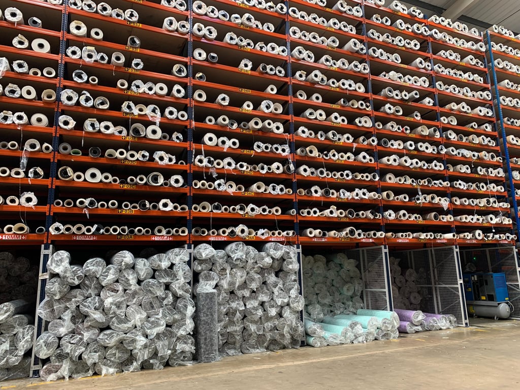 Carpet Racking Storing Carpet Rolls