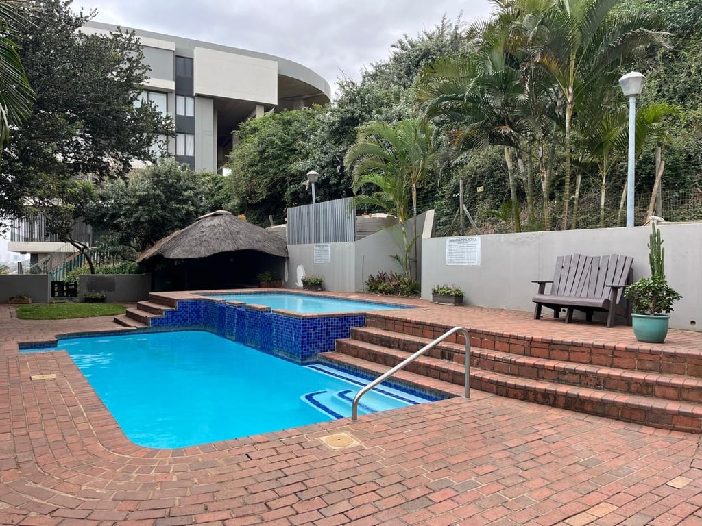 The complex swimming pool available at Umdloti self catering holiday studio