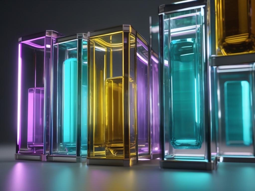 a group of colorful colored glass vases