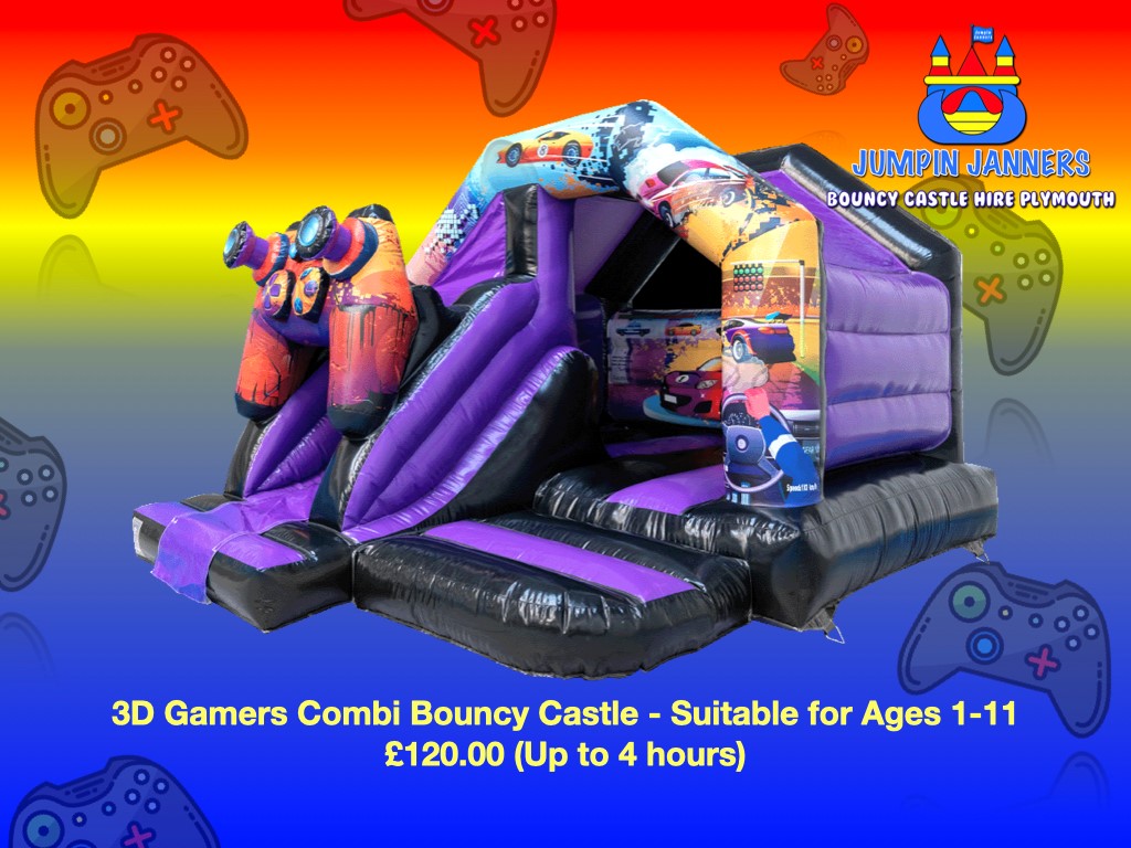 3D Gamers Combi (Xbox) Bouncy Castle - Jumpin Janners - Bouncy Castle Hire Plymouth