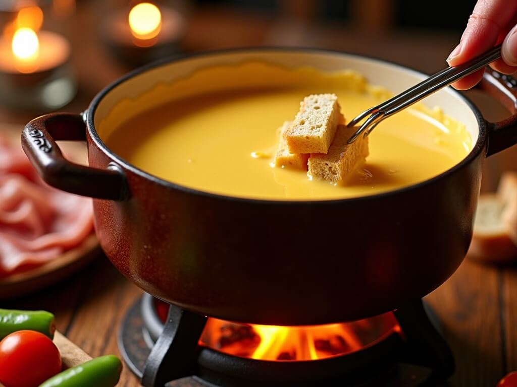 Bonaparte fondue in fondue pot